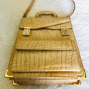 LORENZI Genuine Buffalo skin Leather Unisex Messenger/Shoulders/Top Handle Bag